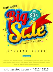 Sale banner template design, Big sale special up to 80% off. vector illustration.