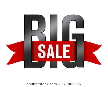 3D Illustration of Big Sale Text in Black and Red