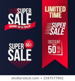 super sale banner with special offer advertising