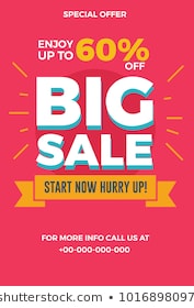 Big sale flyer. Vector illustration for social media banners, poster, flyer and newsletter designs