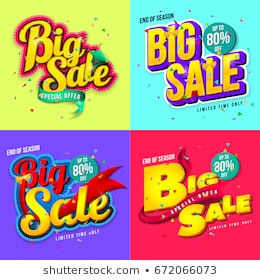 Sale banner template design, Big sale special up to 80% off. Super Sale, end of season special offer banner for web, game ,Creative poster, booklet, leaflet, flyer, magazine. vector illustration.