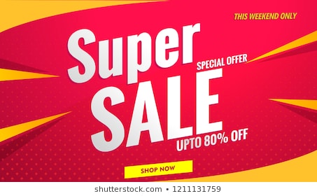 super sale banner red.Vector template