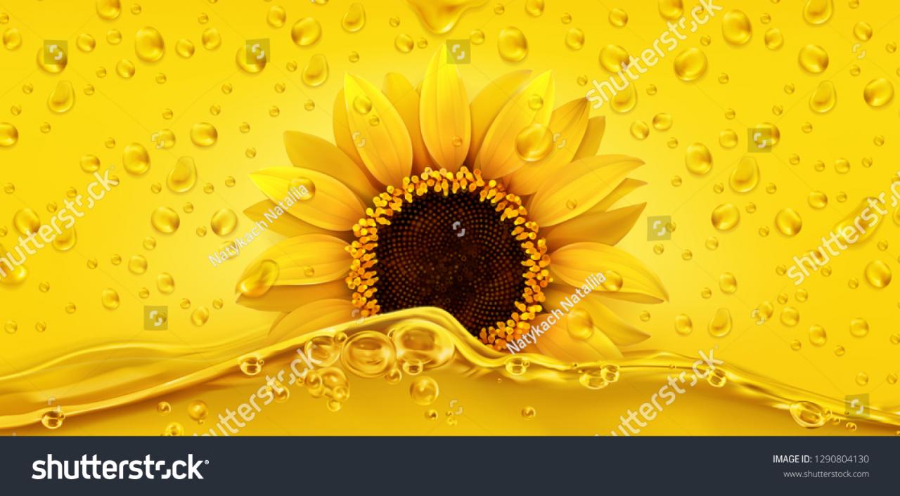 Golden drops. Sunflower oil. 3d realistic vector