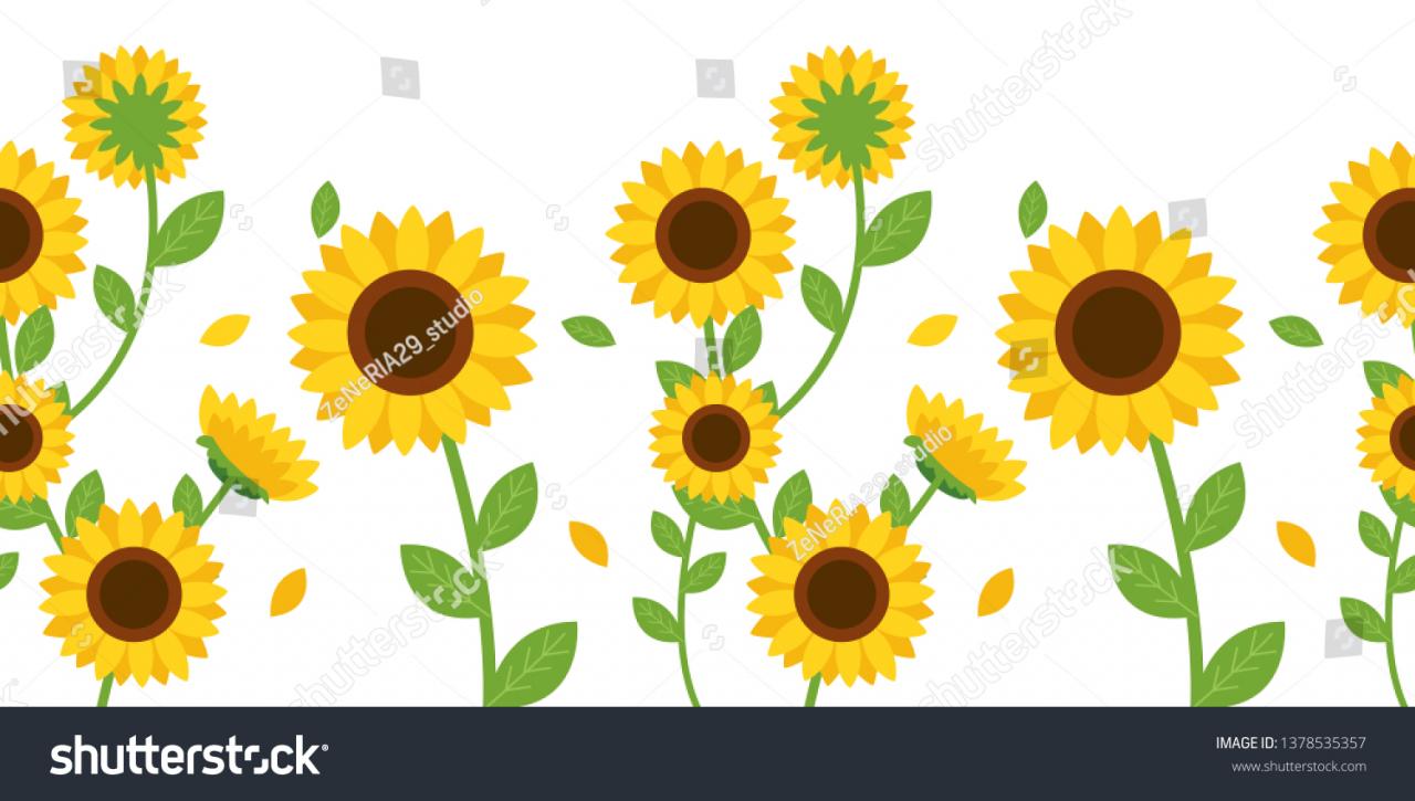 The Seamless pattern of sunflower and leaf on background. The seamless pattern sunflower. Seamless pattern leaf. shape of leaf.sunflower on white background. sunflower in flat vector style.