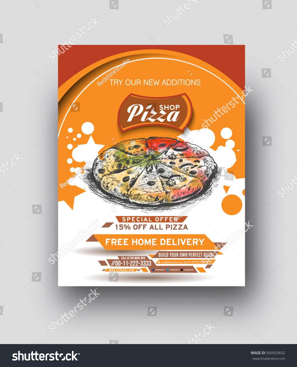 Pizza Shop flyer & Poster Template Vector 