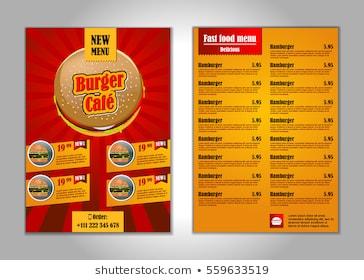 Fast food flyer design template in A4 size.
candy colors. vector illustration