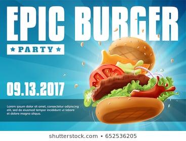 Epic Burger Party - poster / flyer template