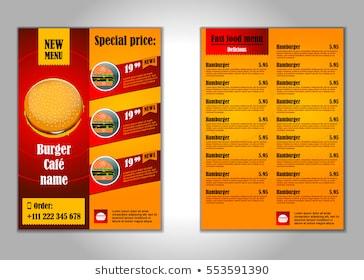 Fast food flyer design vector template in A4 size.
Brochure and Layout Design.
food concept. vector