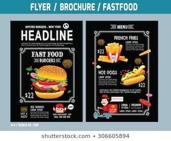 Fast food flyer design vector template in A4 size.
Brochure and Layout Design.
food concept.

