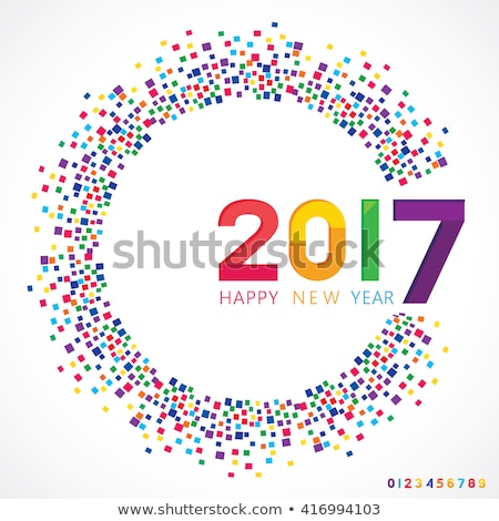 Vector illustration of Happy New Year 2017.