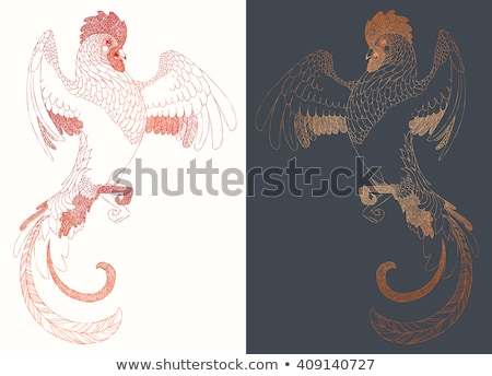 Chinese calendar for year of rooster 2017. Cock - Symbol of New Year 2017. Hand drawn vector illustration. Decorative ornament.