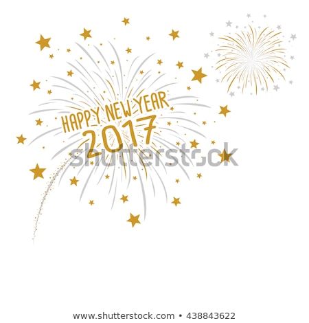 Firework with Happy new year 2017 on white background