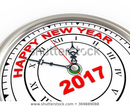 3d illustration of closeup of new year 2017 clock