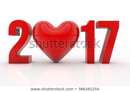 Happy new year 2017 Text with heart