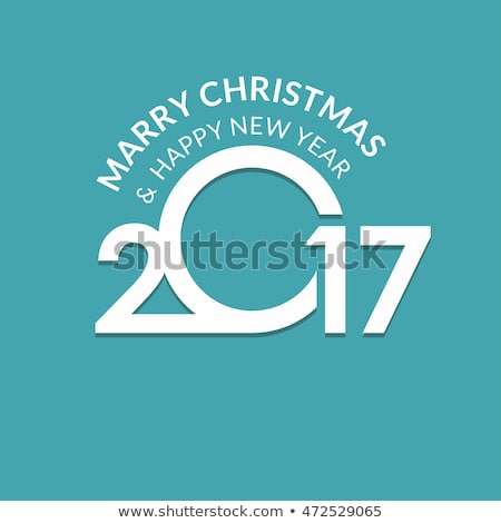 2017 Happy New year typography. Seasons greetings. merry christmas and happy new year turquoise background. vector illustration