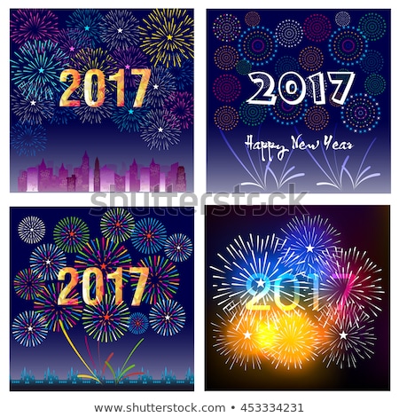 Fireworks display happy New Year 2017 collection