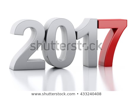 3d renderer image. New Year 2017 isolated on white background.