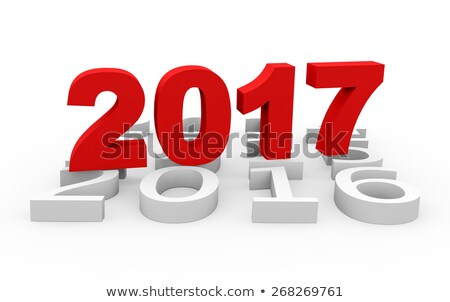 3d render New Year 2017 and next years on a white background. 