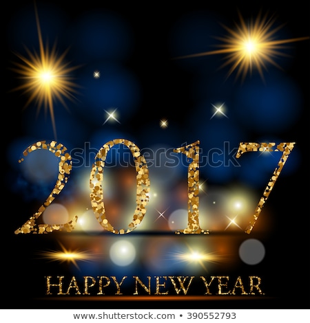 Vector illustration of happy new year 2017
