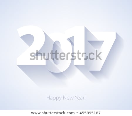 Happy New Year 2017 background. Calendar design typography vector illustration. Paper white design with shadows.