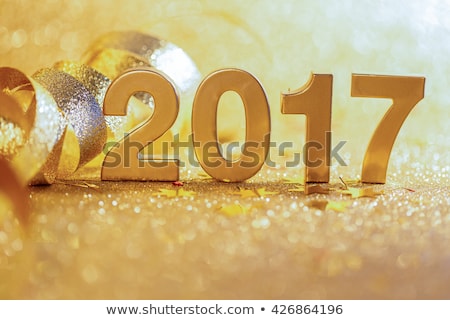 New year decoration,Closeup on golden 2017