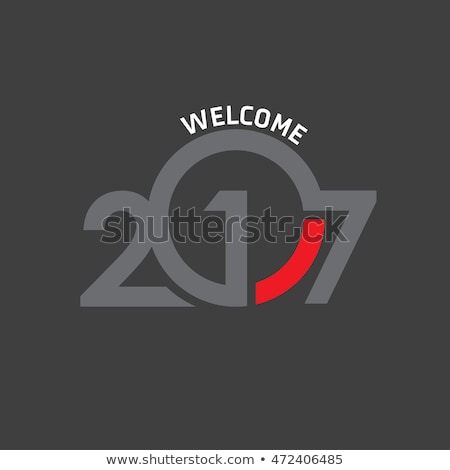 Welcome 2017 Creative numbers Happy new year creative design for your greetings card, flyers, invitation, posters, brochure, banners, calendar Gray Numbers over Black background