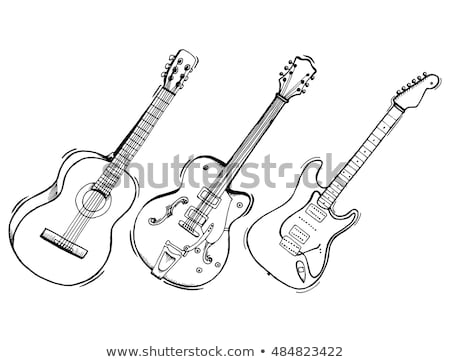 Bản Vẽ Của Một Cây Đàn Guitar Acoustic Màu Đen Và Trắng Hình minh họa Sẵn  có  Tải xuống Hình ảnh Ngay bây giờ  iStock